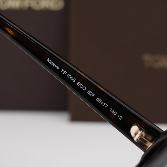 Tom Ford FT1008 52F Maeve Butterfly Sunglasses - Dark Havana/Brown - Picture 6 of 9